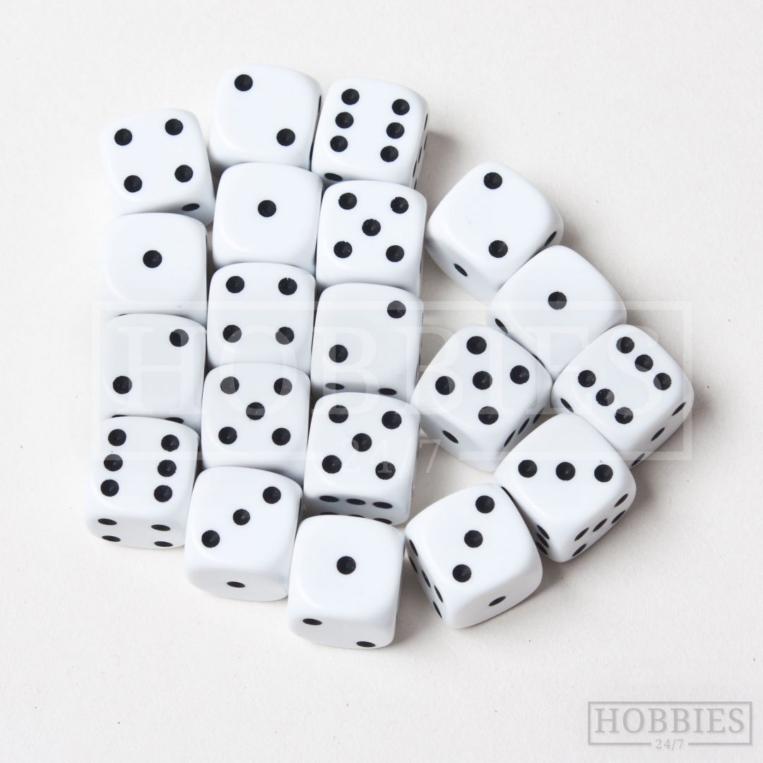 White 14mm Six Sided Dice D6 - Hobbies247 Online Model Shop